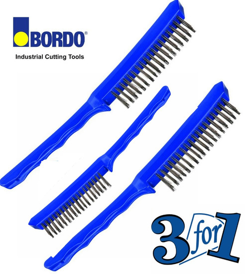 Bordo Long Handle Scratch Brush 4x18 Row Steel 3 for 1 Deal