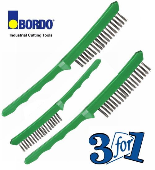Bordo Long Handle Stainless Steel Brush 4x18 Row Duo Deal