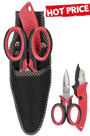 FEATURES:
Locking knife blade guard protects sharp edge.
Knife is ideally suited for cable diameters from 3.0-30.0mm.
Large, durable ergonomic handles for control and comfort.
Ambidextrous scissor handles - use with either right or left hand.
Knife blade guard can aid cable stripping or be folded back into handle.
Both scissor and knife are precision ground and honed to an ultra-sharp edge.
Scissors have stainless steel micro serrated blades to prevent material slipping during cutting.
Stripping knife fears high tensile stainless steel blade is made of highly corrosion resistant high tensile stainless steel alloy and thoroughly hardened.

Components:
MVRK 190mm Cable Stripping Knife
Part Number:	1000-CSK190
Brand:	MVRK
OAL (mm):	190
Construction: High Tensile Stainless Steel
About this item:
MVRK 190mm Cable Stripping Knife
High tensile stainless steel blade is made of highly corrosion resistant high tensile stainless steel alloy and thoroughly hardened.
Blade guard can aid cable stripping or be folded back into handle.
Large, durable ergonomic handle for control and comfort.
Locking blade guard protects sharp edge.
Ideally suited for cable diameters from 3.0-30.0mm.

MVRK 150mm Multi-Purpose Electrician's Scissors
Part Number:	1000-SC150MPE
Brand:	MVRK
OAL (mm):	150
Construction:	Stainless Steel

About this item:
MVRK 150mm Multi-Purpose Electrician's Scissors
Stainless steel micro serrated blades prevent material slipping during cutting.
Precision ground and honed to an ultra-sharp edge.
Large, durable ergonomic handles for control and comfort.
Ambidextrous - use with either right or left hand.
