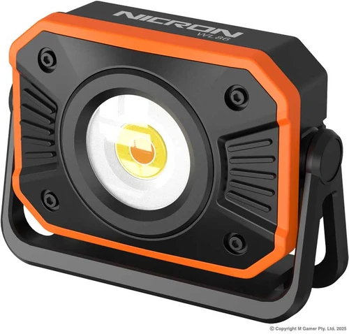 Nicron 1000 Lm USB Rechargeable Utility Work Lamp

Specs:
Range: 30m
Weight: 333g
Ingress Rating: IPX4
Brightness: 1000Lm
Size: 137 x 97 x 46 mm
Battery: Li-ion battery (4400mAh)
Package Contents: Work Lamp, USB-C Cable.
Spot Light: Low (20Lm/20Hr) Med (500Lm/10Hr) High (750Lm/7Hr) Max (1000Lm/5Hr)

Features:
Battery Indicator
USB-C Charge Port
Charging Indicator
Integrated Ii-ion battery
Strong magnetic base
Interlocking lamp hangers
1/4-20 UNC tripod mount
USB-A power bank functionality
Colour Temperature Modes: 2700 K, 3500 K, 4500 K, 6500 K