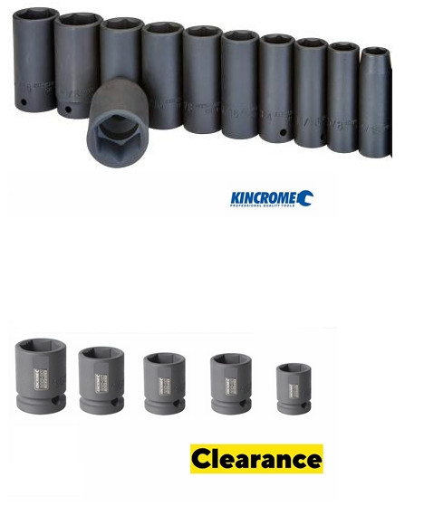 THESE ARE SINGLE LOOSE SOCKETS NOTE: DUE TO THE CLEARANCE PRICE SHIPPING COST IS FOR METRO AREAS ONLY! IF YOU ARE IN ANY OTHER REGION PLEASE EMAIL US FOR A SHIPPING COST!

6 positive stop position hex sockets
Ideal for fastening and loosening of nuts and bolts these sockets are designed and tested to last
LOK-ON™ Impact Sockets are fully impact rated and designed for extreme torque applications. I.e. Use of Air, Cordless or Powered Tools.
LOK-ON™ Socket Set tins have been designed in Australia, pushing all manufacturing limitations to bring a unique style to an otherwise generic industry.
All LOK-ON™ Socket Sets include industry leading and highest quality custom EVA foam trays that includes a hard shell surface with clearly marked sizing

You get:
Contents
LOK-ON™ IMPACT 1/2” Drive Imperial Shallow Sockets: 10, 13, 14, 16, 18MM
LOK-ON™ IMPACT 1/2” Drive Imperial Deep Sockets: 12, 13, 14, 15, 16, 17, 19, 21, 22, 24MM

Specifications
Range LOK-ON
Warranty Lifetime Guarantee
Material Chrome Molybdenum (42 Cr-Mo4 - Impact Grade)