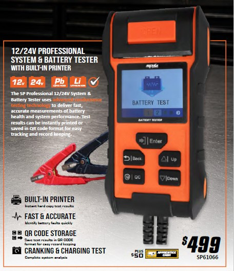 SP 12/24V Professional System Test & 12V Battery Analyser Free Delivery!
