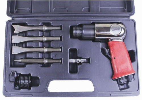 150mm Air Hammer
150mm chisels
Sharp point taper punch
Radius cutter
Spot weld breaker
Scraper chisel
Spring retainer
Air fitting
Blow mould case