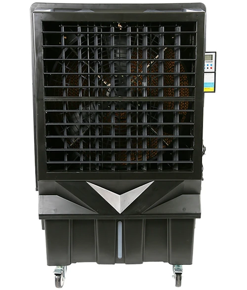 Features
One-piece moulded polyethylene housing will not crack and is rust and leak proof
Environmentally-friendly alternative to traditional reverse cycle A/C
Cools without chemicals or refrigerants
Long-term dependability-near maintenance-free operation
European design synchronous swing function
Cools where traditional cooling methods are impractical or cost-prohibitive
Easy to read water level sight tube gauge
Dual pour in refill water inlet and/or 3/4" hose fitting for automatic tap refill
Adjustable water flow and drain valve
Direct drive
LCD 24hour timer panel
Nylon castors for easy portability
Remote control speed adjustment
Wheels supplied separately - ready to operate out of the box


Specifications

Power Unit: 240V 50Hz 550W
Max. Air Flow: 18,000 m3 per hour
Noise Level: 70dB(A)
Fan Diameter: 750mm (3 Blade)
Speed Control: 3-speed
Effective Cooling Area: 100-150m2
Water Consumption; 12-18 Litres per hour
Water Tank Capacity: 100 Litres
Castor Wheels: 100mm Dia  (2 with brakes)
Dimension:  1510(H) x 1120(W) x 680(D)
Nett Weight 58kg
Carton: 1510 x 1120 x 680mm
Gross Weight 68kg