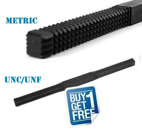 You get:
One Metric external Thread File
Bonus UNC/UNF external Thread File

Features:
Restore damaged threads. 
Hardened steel four-sided bar with 8 different thread sizes cut into the body. 
Ideal for mechanics, engineers, farmers & motor enthusiasts etc. who wish to repair instead of replacing costly & time consuming parts