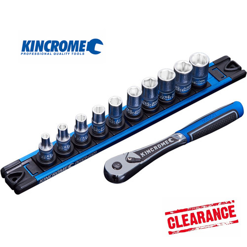 Kincrome 1/4" Lok On Socket Set Twistlock Rail Below Ratchet Price!
