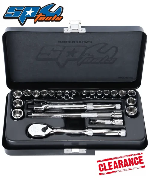 SP20102X | SP Tools Black Series 1/4 MM/SAE 23pce Socket Set 
