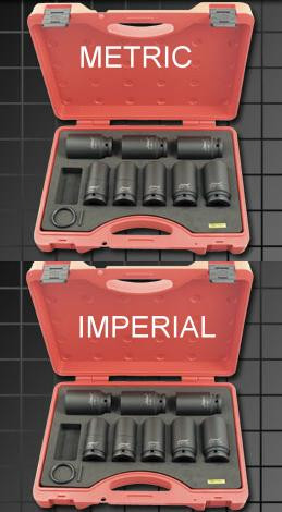 Kc Impacta Metric 3/4" Dve Deep Drive Impact Socket Set.