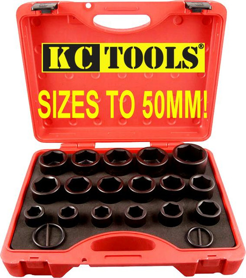 11709 KC Impacta Mega Metric 3/4" Dve Deep Drive Impact Socket Set to 50mm