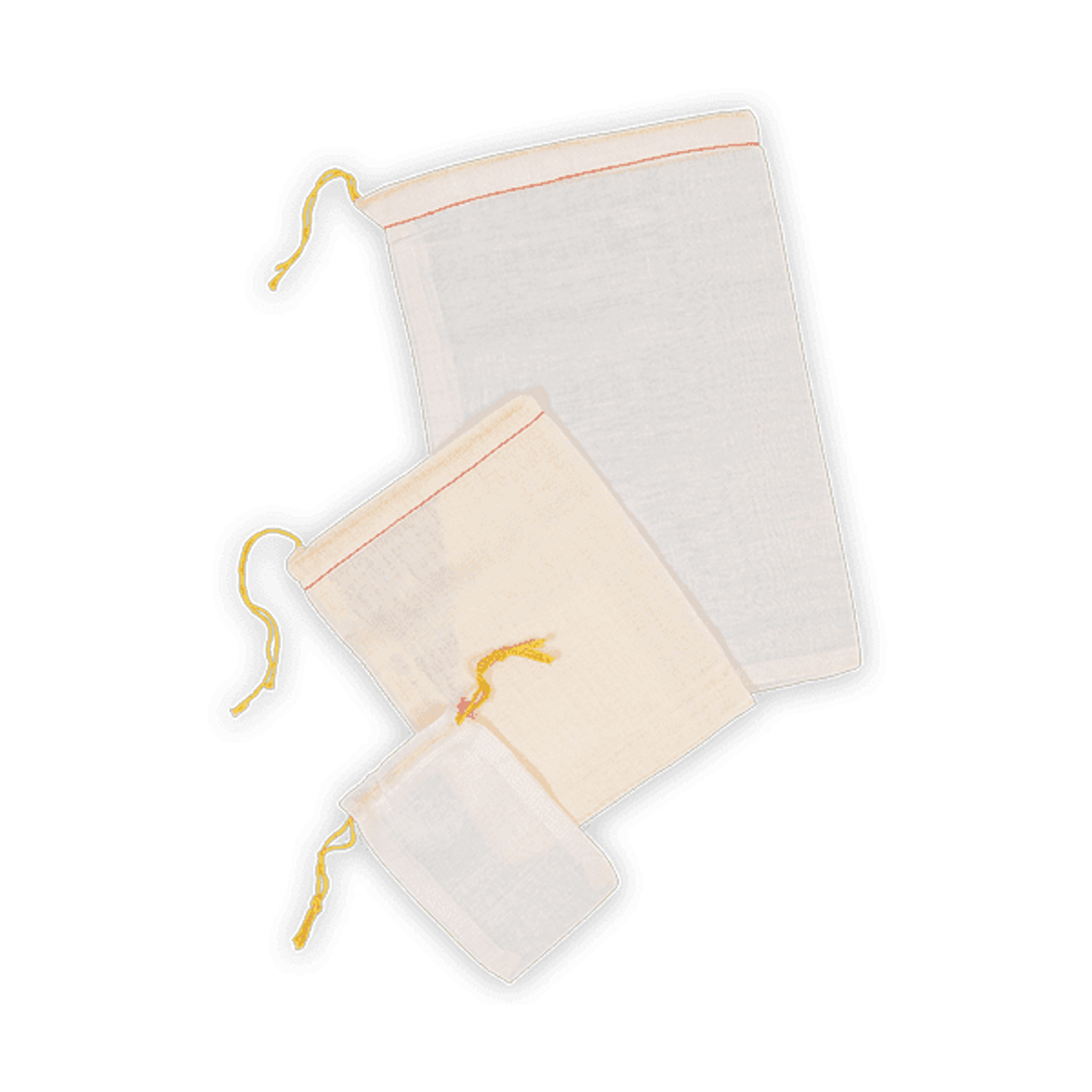 See-thru Muslin Bags with Cotton Drawstring, Wholesale Drawstring