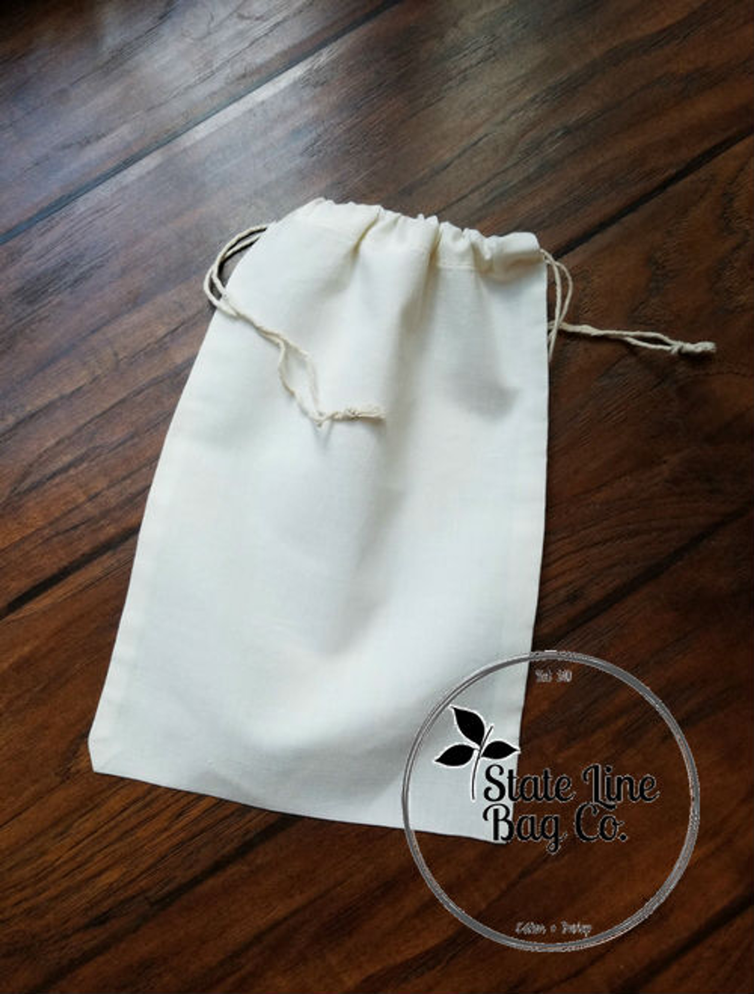 8" x 12" Premium Double Drawstring 130 GSM Cotton Muslin Bags 100