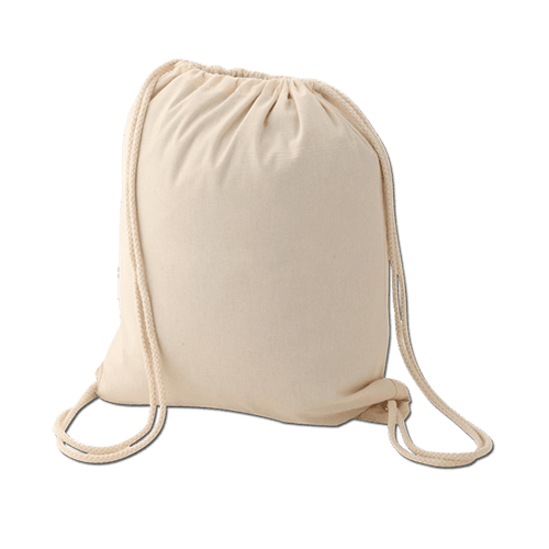 white cotton backpack