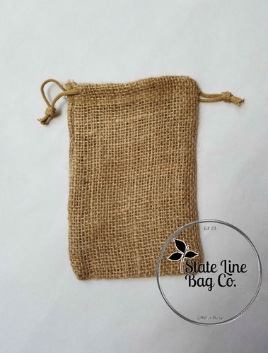 6" x 8" Burlap Bag Double - Drawstring