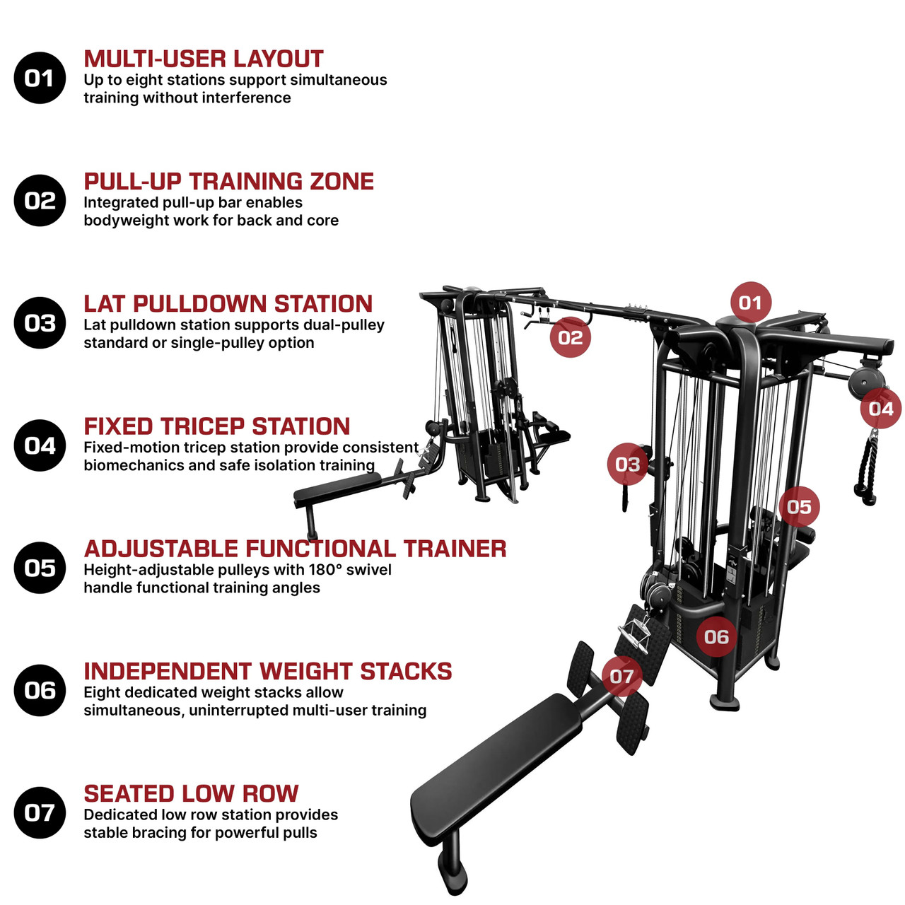 French Fitness FFB Black 8 Stack Multi Jungle Gym | Fitness Superstore