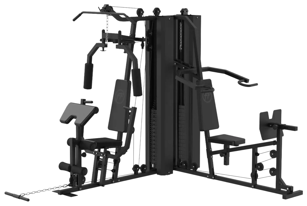 French Fitness X2 Corner Home Gym System - Black - French Fitness
