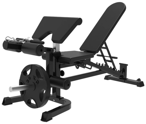 French Fitness Multi Functional Adjustable Bench V2 w/Arm Curl + Leg Ext