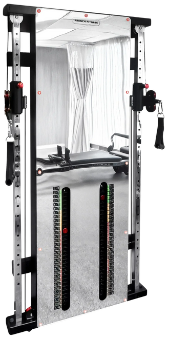 French Fitness Wall Mounted Mirror Functional Trainer