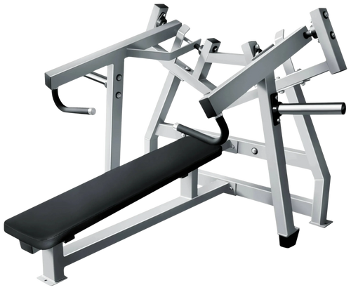 French Fitness FFS Silver Leverage Horizontal Bench Press Plate Loaded