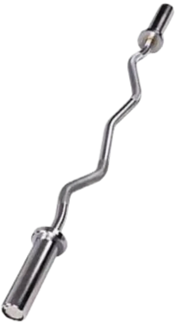 French Fitness Chrome 47" Olympic EZ Curl Bar