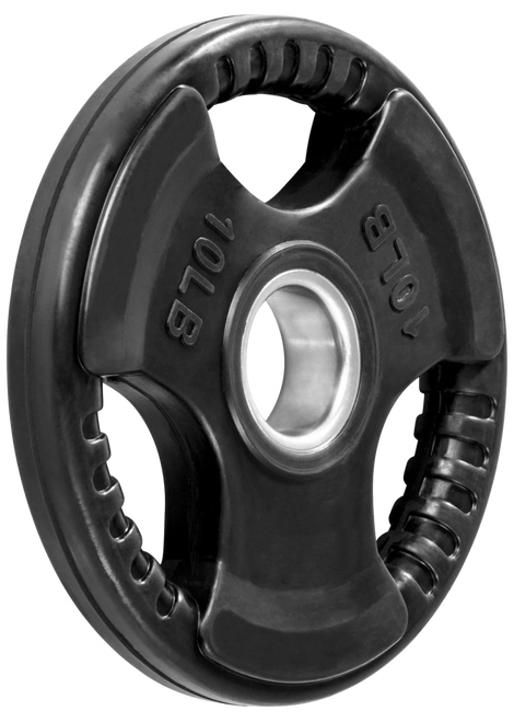 French Fitness Rubber Grip Olympic Plate 10 lbs Black
