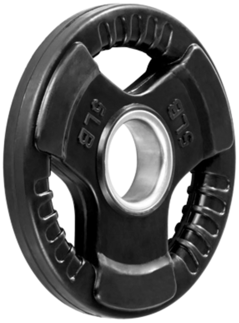 French Fitness Rubber Grip Olympic Plate 5 lbs Black