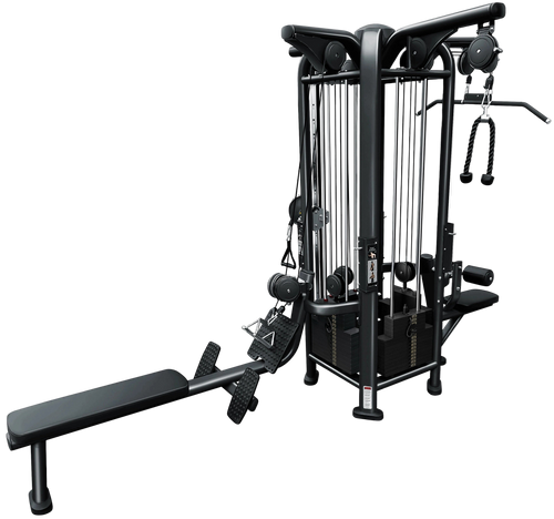 French Fitness FFB Black 4 Stack Multi Jungle Gym