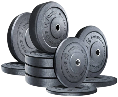 French Fitness Olympic Bumper Plate Set 280 lbs - Crumb Rubber