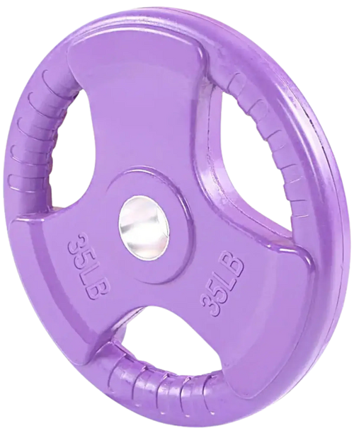 French Fitness Colored Rubber Grip Olympic Plate 35 lbs