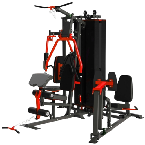 French Fitness X8 XL Multi Station Gym System, Red/Black