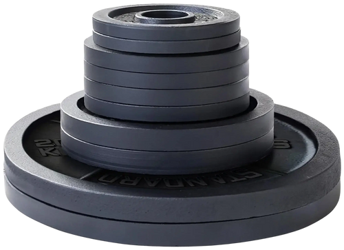 French Fitness Cast Iron Olympic Weight Plate V1 Set 190 lbs