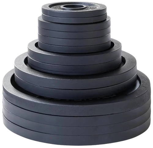 French Fitness Cast Iron Olympic Weight Plate V1 Set 350 lbs