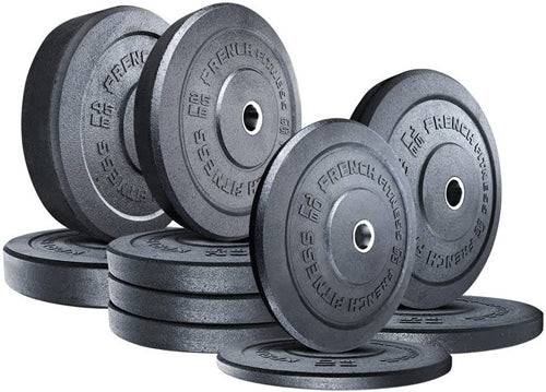 French Fitness Olympic Bumper Plate Set 240 lbs - Crumb Rubber
