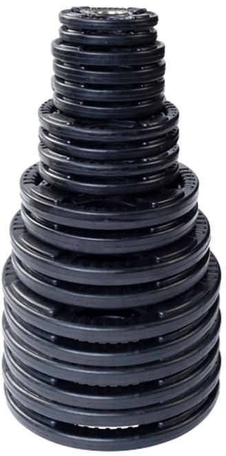 French Fitness Rubber Grip Olympic Weight Plate Set 450 lbs