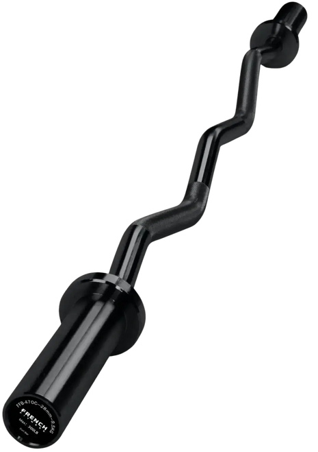 French Fitness Black 47" Olympic EZ Curl Bar