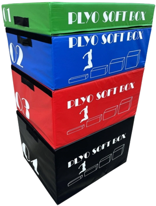 French Fitness 6-60 Plyo Stackable Soft Jump Boxes - Set of 4