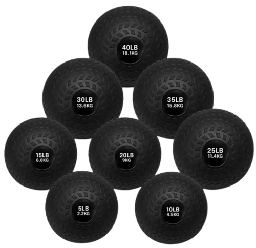 French Fitness PVC Slam Ball Set of 8 (5 to 40 lbs)
