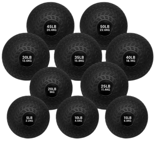 French Fitness PVC Slam Ball Set of 10 (5 to 50 lbs)