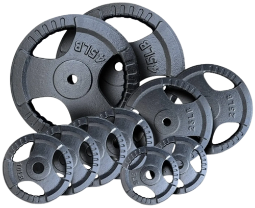 French Fitness Standard Cast Iron 1" Weight Plate Set 260 lbs