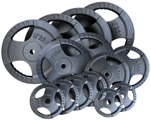 French Fitness Standard Cast Iron 1" Weight Plate Set  350 lbs