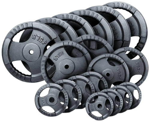 French Fitness Standard Cast Iron 1" Weight Plate Set 450 lbs