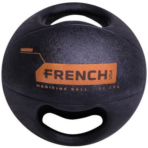 French Fitness Dual Grip Medicine Ball w/Handles 12 lb