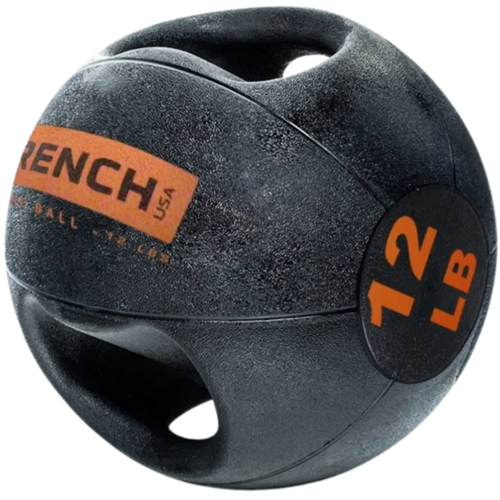 French Fitness Dual Grip Medicine Ball w/Handles 12 lb