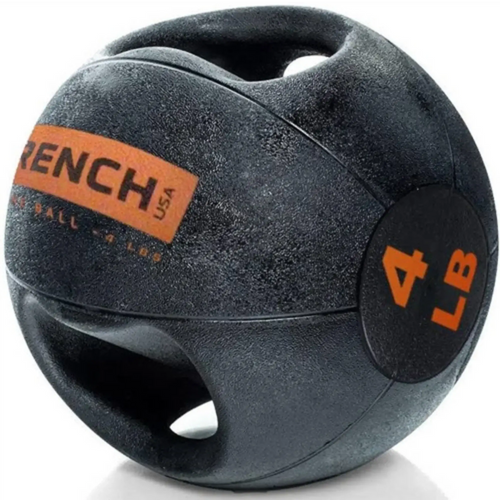 French Fitness Dual Grip Medicine Ball w/Handles 4 lb