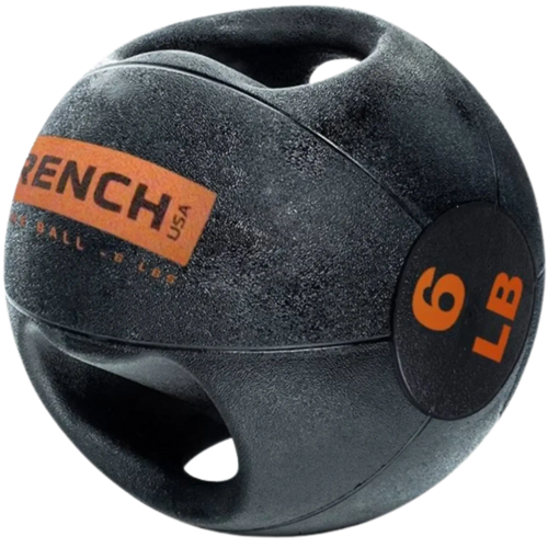 French Fitness Dual Grip Medicine Ball w/Handles 6 lb