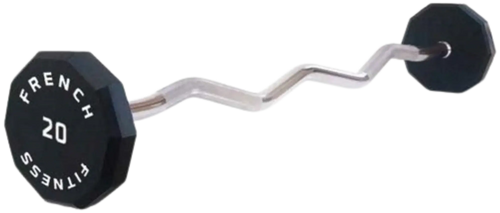 French Fitness EZ Curl Urethane Barbell 20 lbs - Single