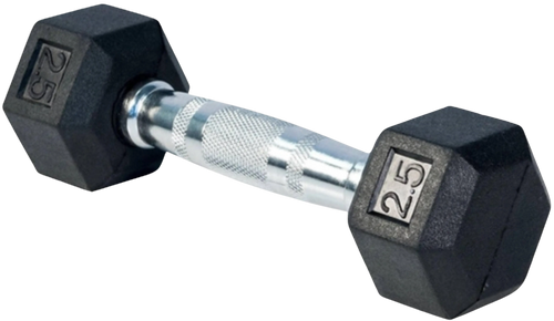 French Fitness Rubber Coated Hex Dumbbell 2.5 lbs - Single
