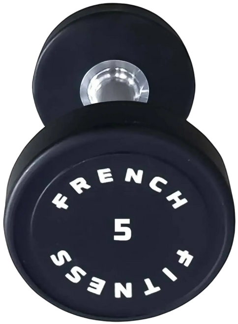 French Fitness Urethane Round Pro Style Dumbbell 5 lbs