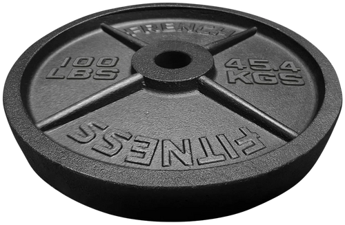 French Fitness Cast Iron Olympic Weight Plate V1 100 lbs