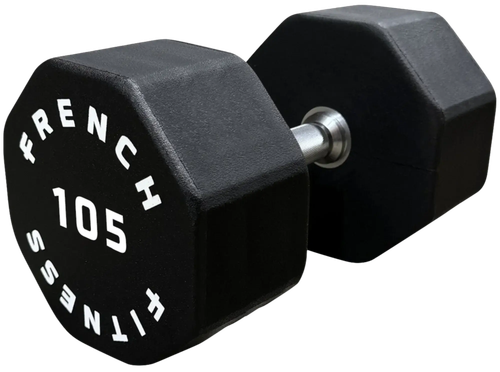 French Fitness Urethane 8 Sided Hex Dumbbell 105 lbs - Single