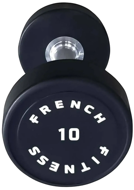 French Fitness Urethane Round Pro Style Dumbbell 10 lbs - Single